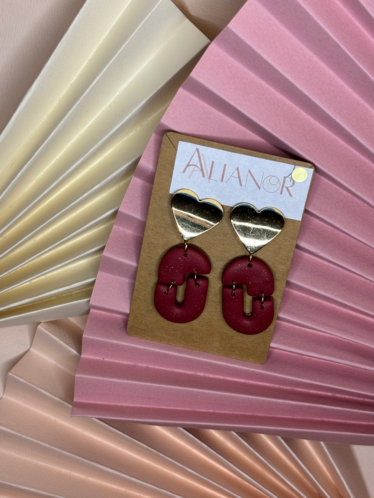 Boucles polymère bordeaux